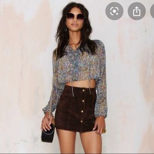 Nasty Gal After Party Avery Paisley Boho Crop Top